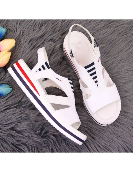 Rieker W V02Y5 wedge sandals white