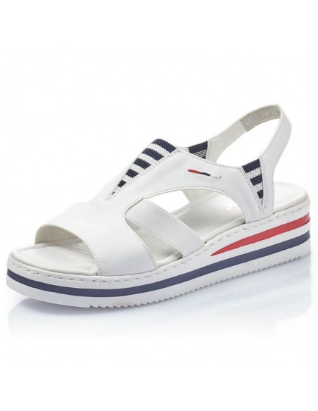 Rieker W V02Y5 wedge sandals white