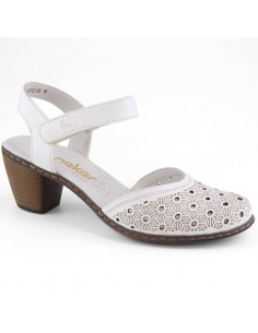 Comfortable leather sandals Rieker W RKR650 white