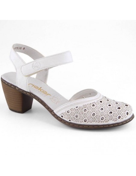 Comfortable leather sandals Rieker W RKR650 white
