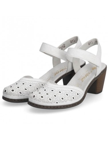 Comfortable leather sandals Rieker W RKR650 white