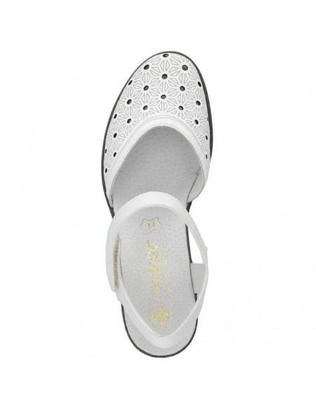 Comfortable leather sandals Rieker W RKR650 white