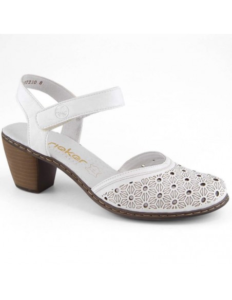 Comfortable leather sandals Rieker W RKR650 white