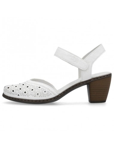 Comfortable leather sandals Rieker W RKR650 white