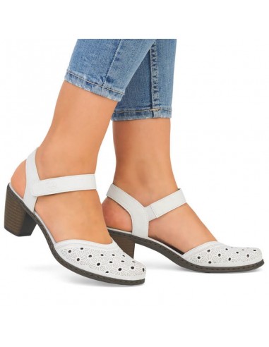 Comfortable leather sandals Rieker W RKR650 white