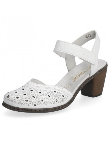 Comfortable leather sandals Rieker W RKR650 white