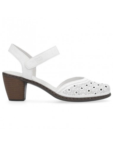 Comfortable leather sandals Rieker W RKR650 white
