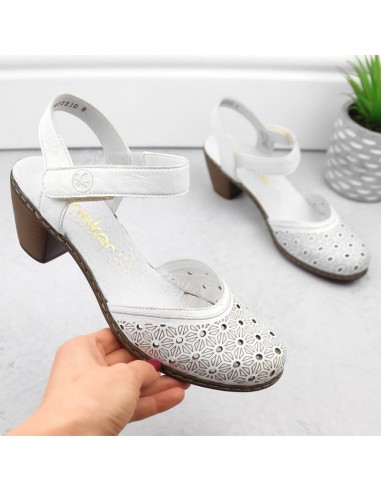 Comfortable leather sandals Rieker W RKR650 white