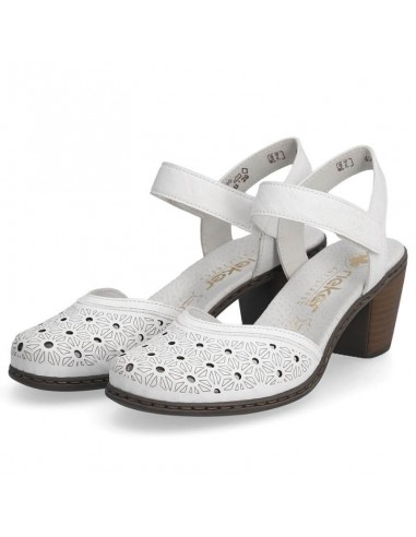 Comfortable leather sandals Rieker W RKR650 white
