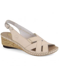 Comfortable leather sandals Rieker W RKR682 beige