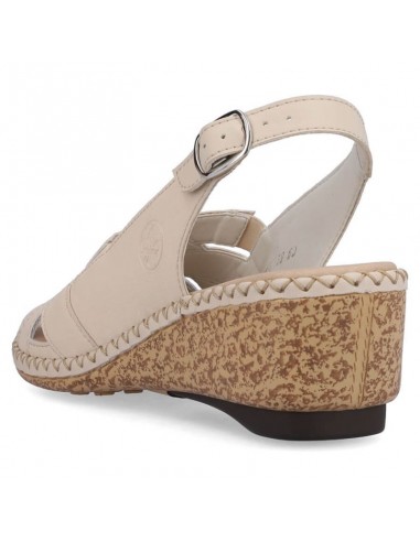 Comfortable leather sandals Rieker W RKR682 beige