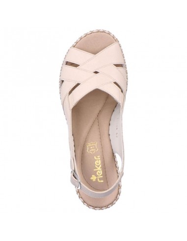 Comfortable leather sandals Rieker W RKR682 beige