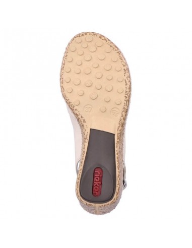 Comfortable leather sandals Rieker W RKR682 beige