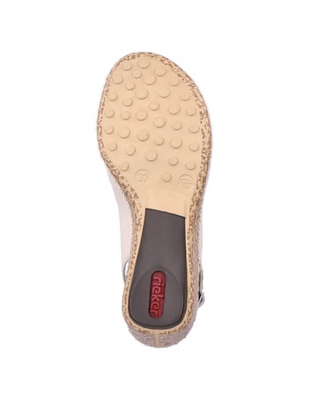 Comfortable leather sandals Rieker W RKR682 beige