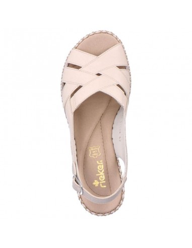 Comfortable leather sandals Rieker W RKR682 beige