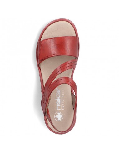 Leather comfortable sandals Rieker W RKR685 red
