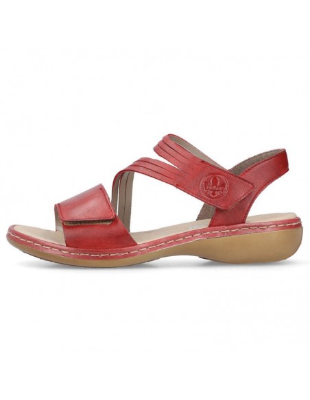Leather comfortable sandals Rieker W RKR685 red