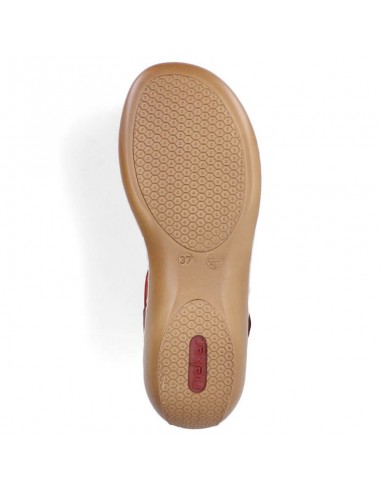 Leather comfortable sandals Rieker W RKR685 red