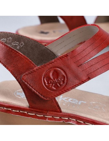 Leather comfortable sandals Rieker W RKR685 red