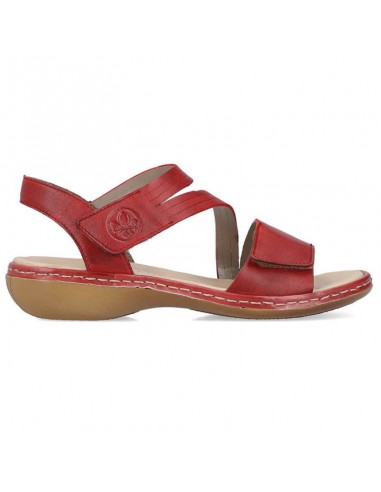 Leather comfortable sandals Rieker W RKR685 red