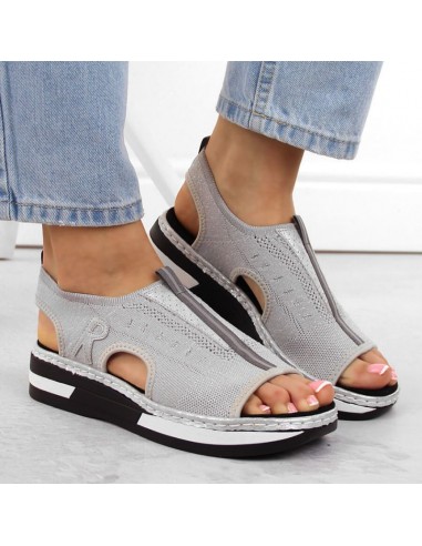Comfortable slipon sandals Rieker W RKR686 metallic