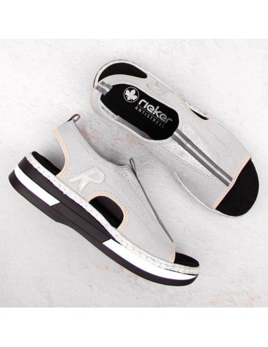 Comfortable slipon sandals Rieker W RKR686 metallic