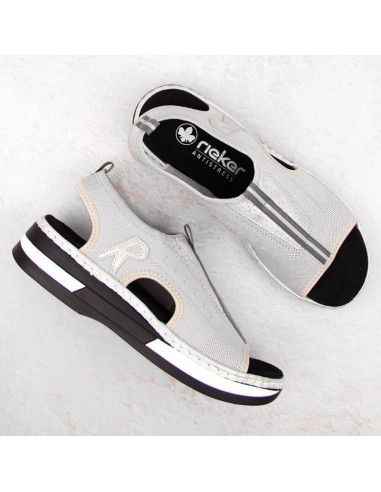 Comfortable slipon sandals Rieker W RKR686 metallic