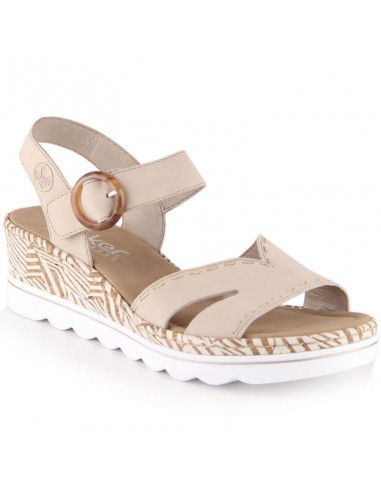  Comfortable wedge sandals Rieker W RKR595 beige 2025