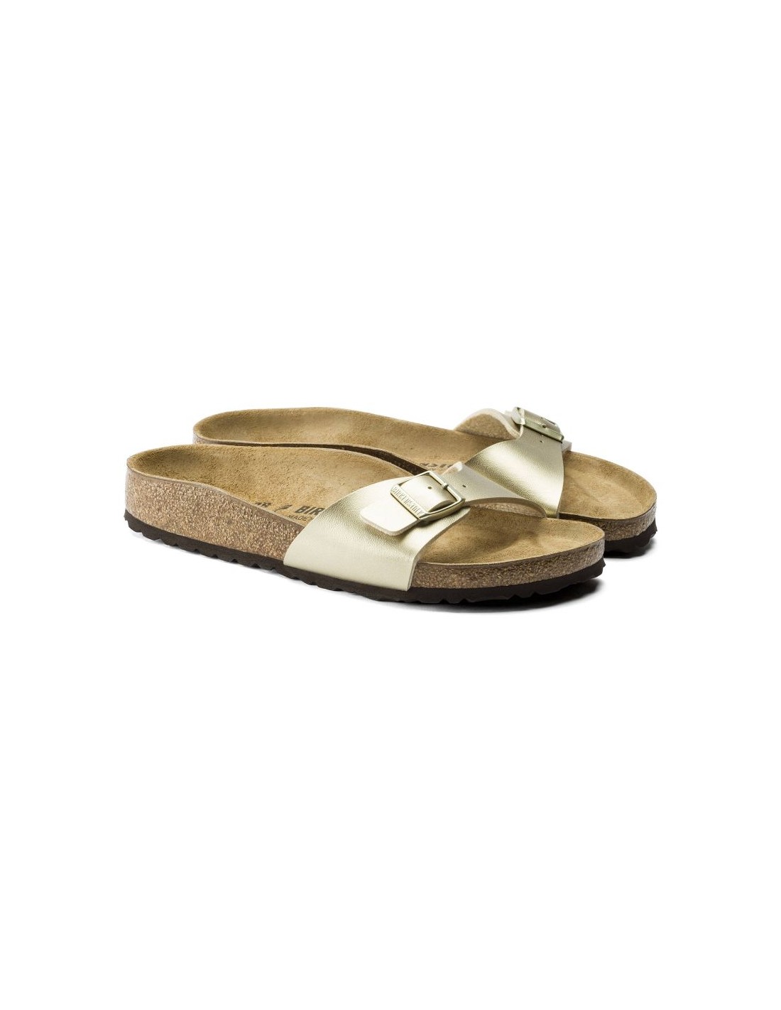 Birkenstock Madrid BirkoFlor Gold regular women's flipflops wide gold 1016106