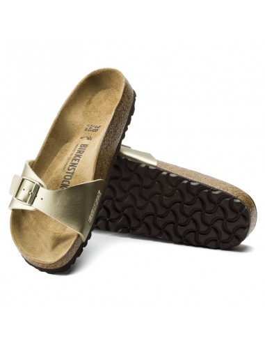 Birkenstock Madrid BirkoFlor Gold regular women's flipflops wide gold 1016106