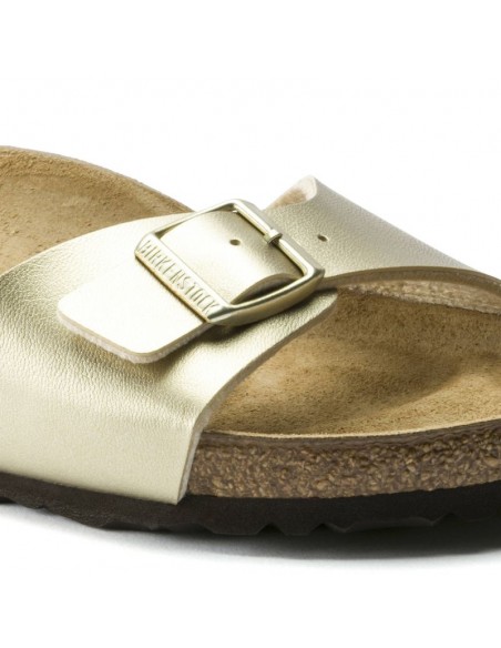 Birkenstock Madrid BirkoFlor Gold regular women's flipflops wide gold 1016106
