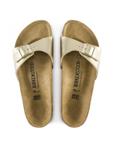 Birkenstock Madrid BirkoFlor Gold regular women's flipflops wide gold 1016106