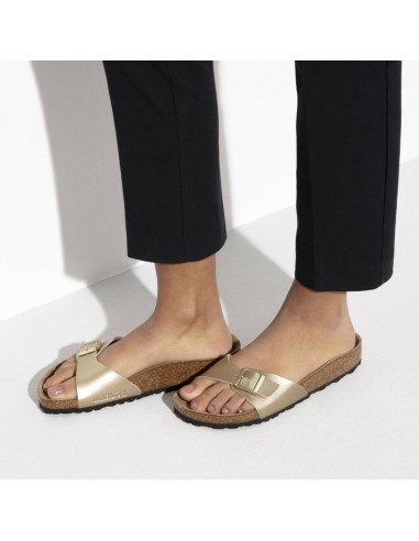 Birkenstock Madrid BirkoFlor Gold regular women's flipflops wide gold 1016106