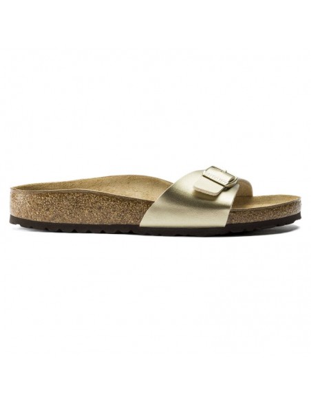 Birkenstock Madrid BirkoFlor Gold regular women's flipflops wide gold 1016106