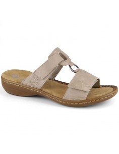 Comfortable Rieker W RKR681 beige flipflops