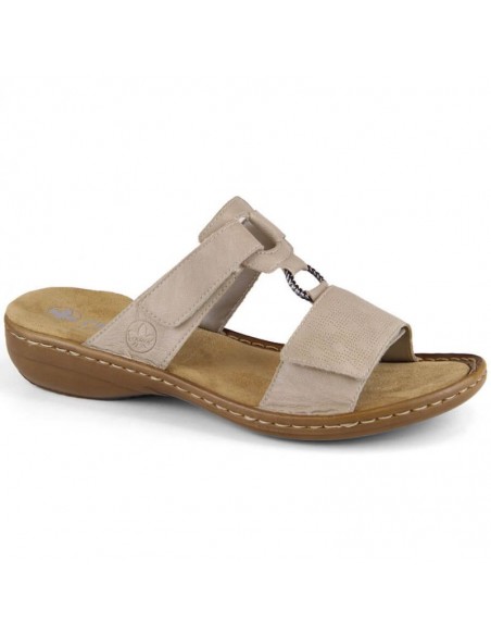 Comfortable Rieker W RKR681 beige flipflops