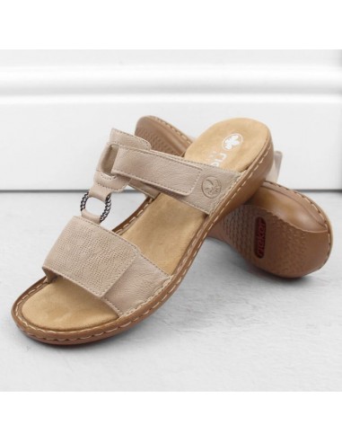 Comfortable Rieker W RKR681 beige flipflops