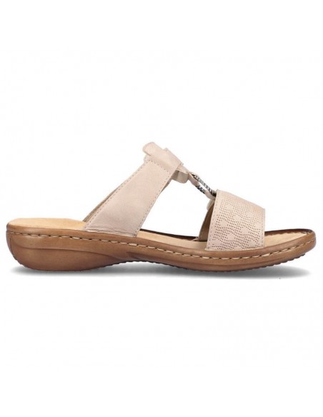 Comfortable Rieker W RKR681 beige flipflops