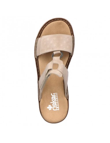 Comfortable Rieker W RKR681 beige flipflops