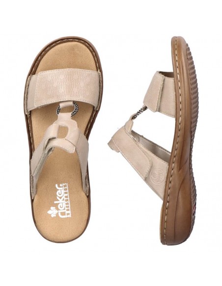 Comfortable Rieker W RKR681 beige flipflops