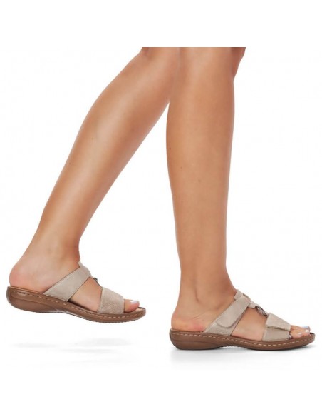 Comfortable Rieker W RKR681 beige flipflops