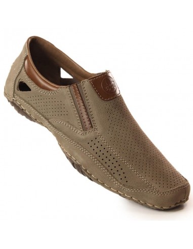 Rieker M RKR580 brown leather openwork shoes