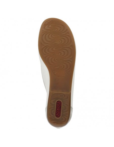 Leather comfortable openwork shoes Rieker W RKR658 beige