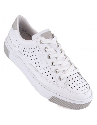 Rieker W RKR642 white openwork leather shoes