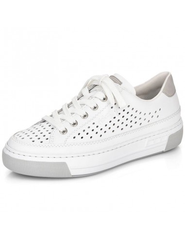 Rieker W RKR642 white openwork leather shoes