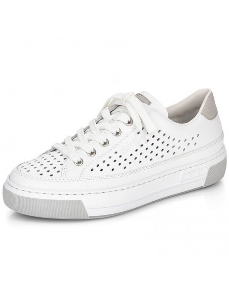 Rieker W RKR642 white openwork leather shoes