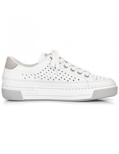 Rieker W RKR642 white openwork leather shoes