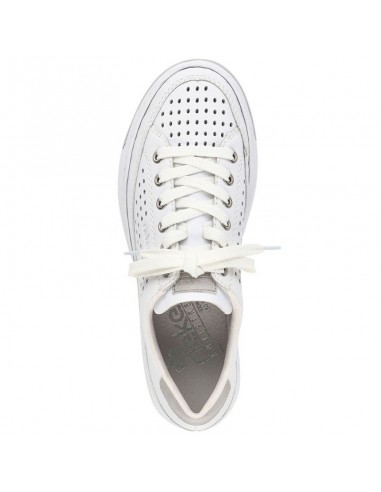 Rieker W RKR642 white openwork leather shoes