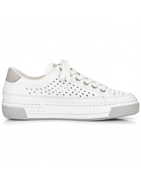 Rieker W RKR642 white openwork leather shoes