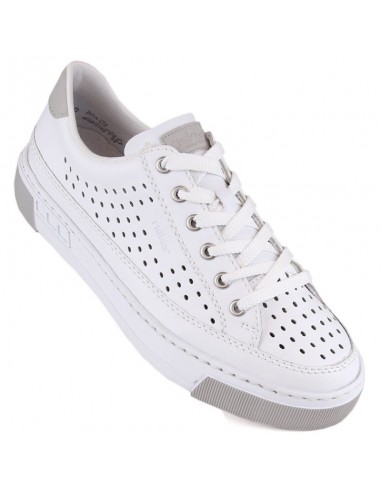 Rieker W RKR642 white openwork leather shoes